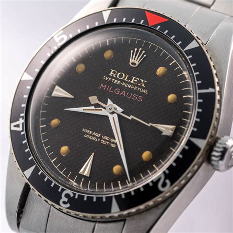 rolex milgauss ref 6541 with rare smooth beze|rolex milgauss price history.